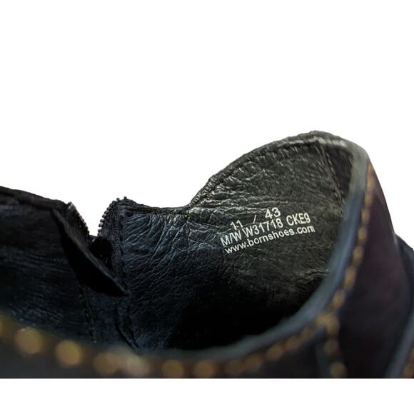 BORN BLACK LEATHER ZIP UP BOOTIES Size 11 - Picture 6 of 9
